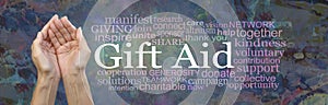 Gift Aid Charity Awareness Word Cloud Banner