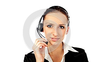 Female customer service isolated