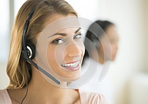 Female Customer Service Representative Smiling