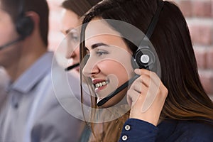 Female Customer Services Agent In Call Center