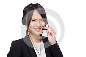 Female customer services operator