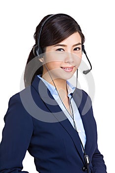 Female customer services operator