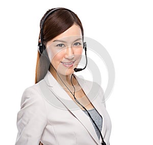 Female customer services operator