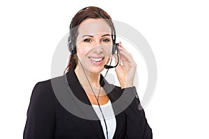 Female customer services operator