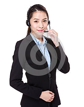 Female customer services operator
