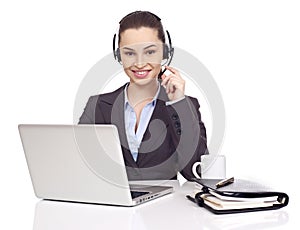 Female customer support operator