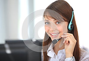 Female customer support operator