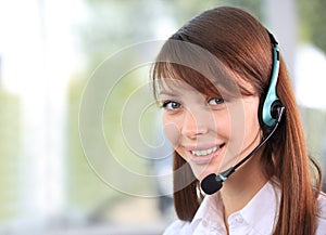 Female customer support operator