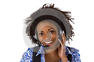 Female customer support operator