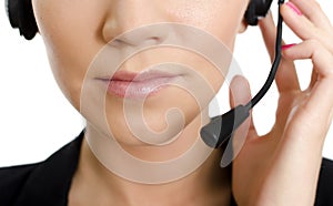 Female customer support operator detail