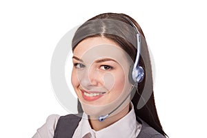 Female customer support operator with headset