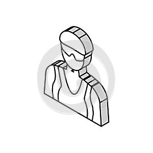 female cyclist isometric icon vector illustration