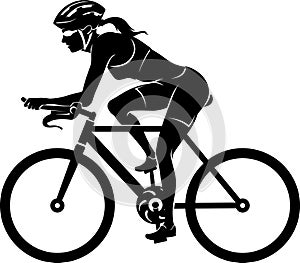 Žena cyklista silueta 