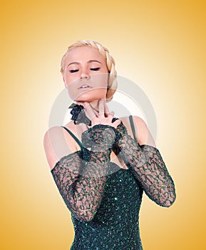 The female dancer dancing traditional dances