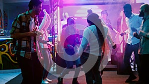 Female dancer partying at nightclub