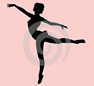 Una mujer bailarín silueta 