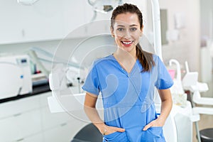 Female dental assistant in office