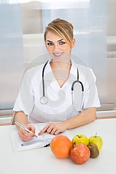 Female dietician in clinic photo