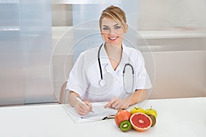 Female dietician in clinic photo