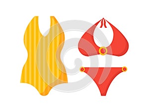 Female different swimsuit vector set