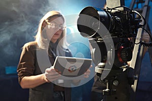 Female director in video production