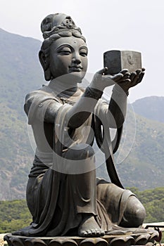 Female disciple statue at Big Buddha, Hong Kong