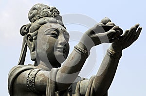 Female disciple statue at Big Buddha, Lantau Island, Hong Kong