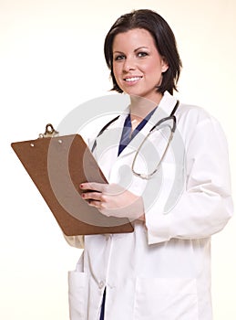 Female doctor with chart