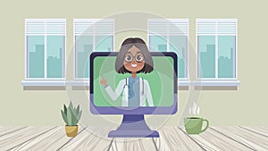 female doctor in desktop medical animation