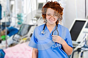 Female doctor in emergency room
