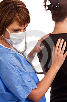 Female doctor examining a patient