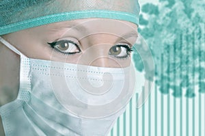 Female Doctor with face mask during pandemic