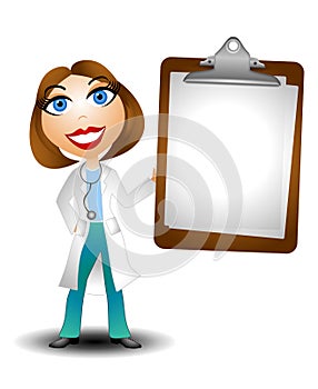 Female Doctor Holding Blank Chart