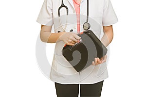 Female Doctor Holding First Aid Box