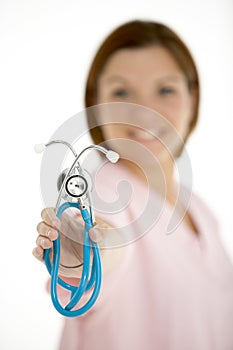 Female Doctor Holding Stethescope