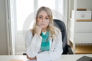 Female doctor interacting with patient in online video call. Screen point of view