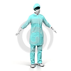 Female doctor or nurse uniform isolated on white 3D Illustration