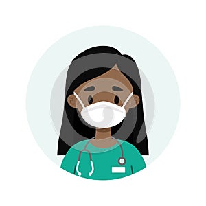 Female doctor/nurse wearing a mask