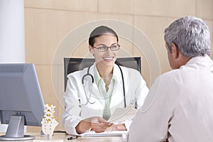 Female doctor and patient