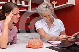 Female doctor and patient