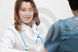 Female doctor and patient