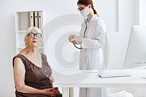 female doctor patient examination health care