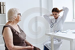 female doctor patient examination professional treatment