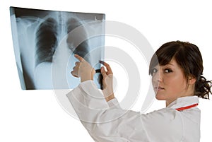 Female doctor with x-ray