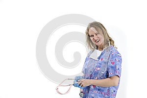 Female doctor in scrubs