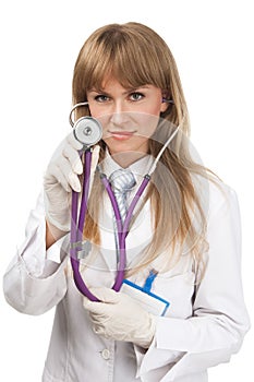 Female doctor with the Stethoscope