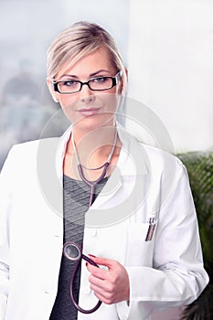 Female doctor with stethoscope