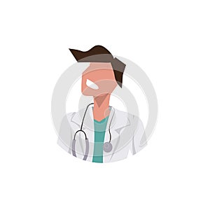 Female doctor with stethoscope face avatar woman medical clinic worker in uniform professional occupation concept