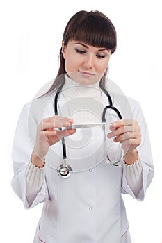 Female doctor with thermometer