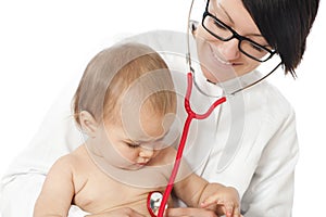 Female doctor with toddler